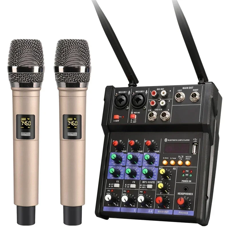 Audio Music Dj - 4-kanałowy mikser audio USB z mikrofonem